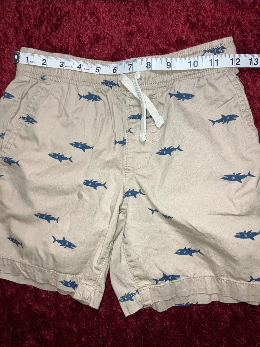 OLD NAVY SHARKY  KIDS PREPPY KHAKI SHORTS w DRAWSTRING WAIST